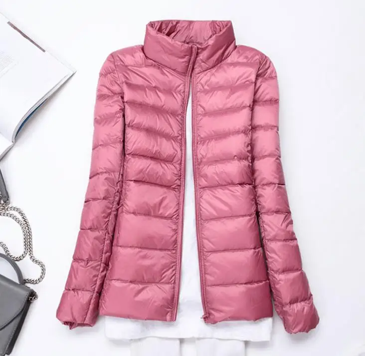 style2 pink Ультралегкие женские куртки-пуховики, новинка, зимнее пальто с капюшоном, с длинным рукавом, теплое, приталенное, 7XL, плюс размер, куртка для девушек, jaqueta feminina - Цвет: style2 pink