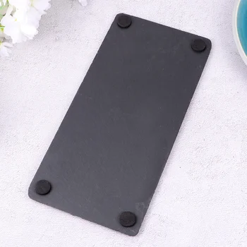 

2 Pcs Natural Slate Plate Barbecue Tray Restaurant Steak Sushi Display Dish Black Slabstone Barbecue Pan (Rectangle)