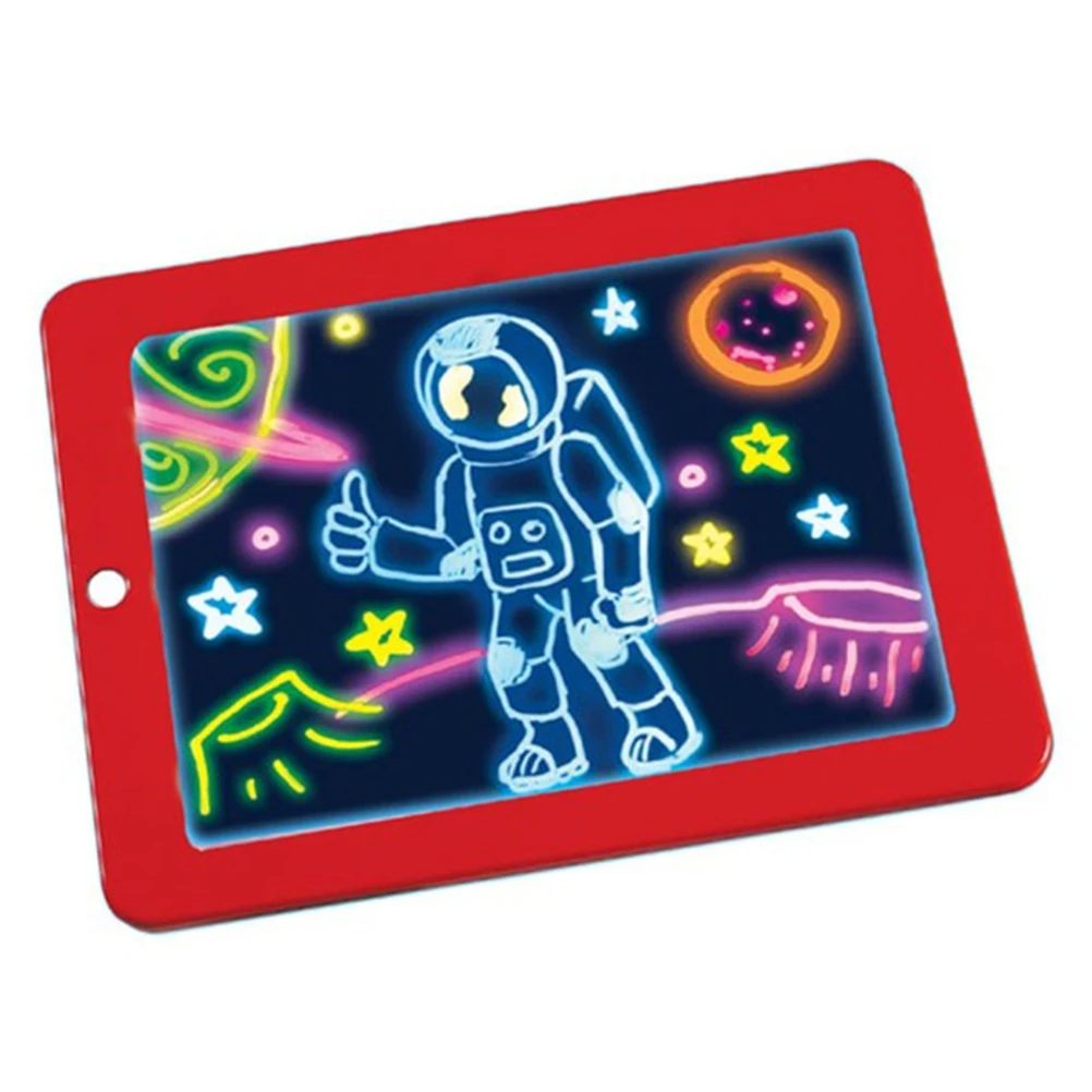 Случайный цвет 3D коврик для рисования светильник-головоломка доска для детей 3D эскизный планшет ручка подарок светодиодный светильник s светящиеся игрушки для рисования#10
