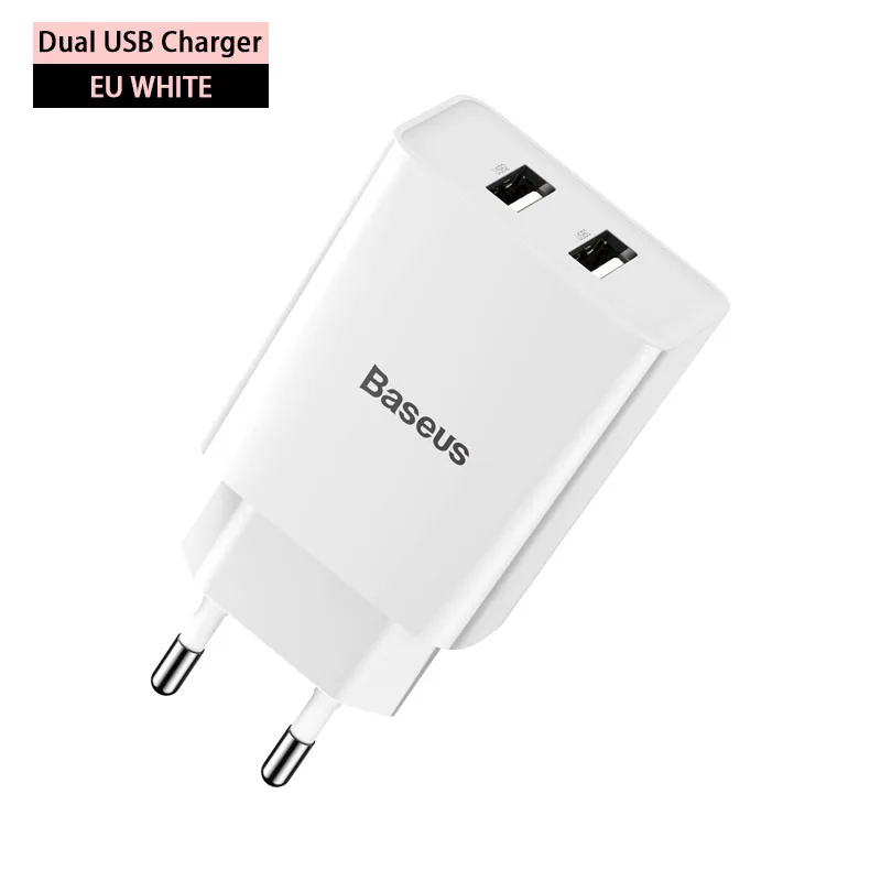 65w usb c charger Baseus Dual USB Charger EU Plug Charger 2.1A Wall Charger Max Mobile Phone Charging Mini Adapter Travel Charger For iPhone usb quick charge Chargers