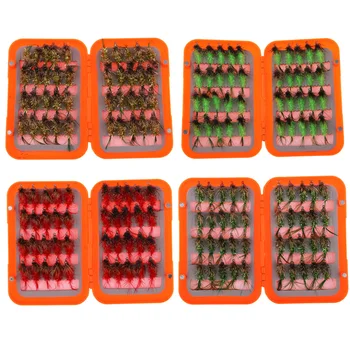 

40pcs Fly Fishing Flies Kit Insects Nymph Emerger Flies Wet Fly Tackle & Box