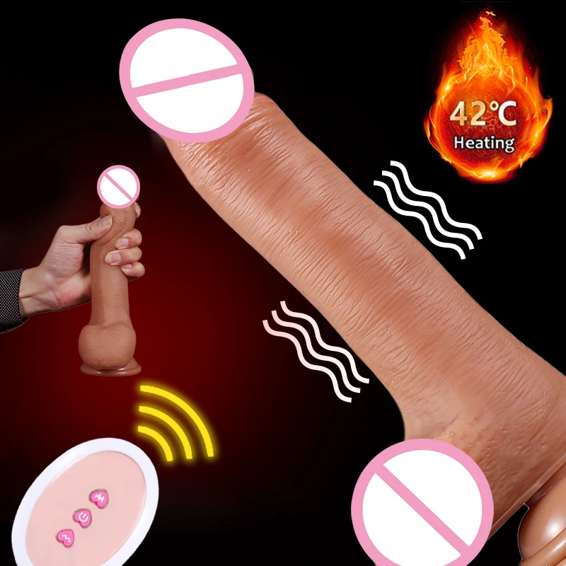 10 speed Realistic Dildo Vibrator Electric Heating Vibrating Big Penis GSpot Sex Toy for Women Gay Wireless Remote Control | Красота и