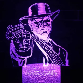 

Smart Phone Control Game Red Dead Revolver 3D Night Lamp RGB LED Lights Table Lamp Children Gifts 7 Colors Bedroom Decoration