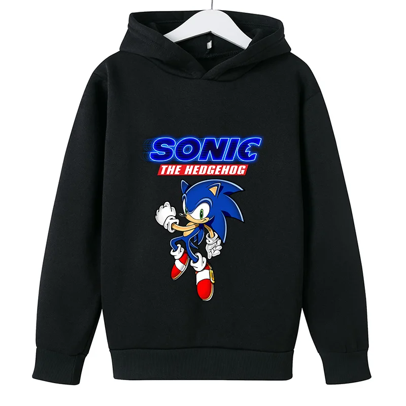 Baby Pullover 5 To 14 Year Kids Hoodies Sonic The Hedgehog Print Sweatshirt Boys Girls Harajuku Long Sleeve Teen Clothes winter 5