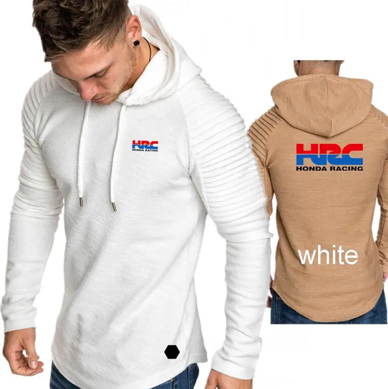 

racing HRC decal Print Men's Hoodies Autumn Coat Male Hoodies Solid Color Tops Men Hip Hop Street wear Sweatshirts Skateboard