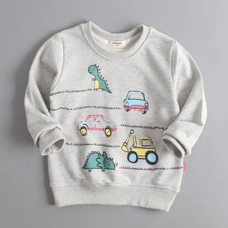 

High Quality Children Baby Spring And Autumn Cotton Cartoon Dinosaur Long-sleeved Sweater. Boys T-shirt Tops Kids Clothes