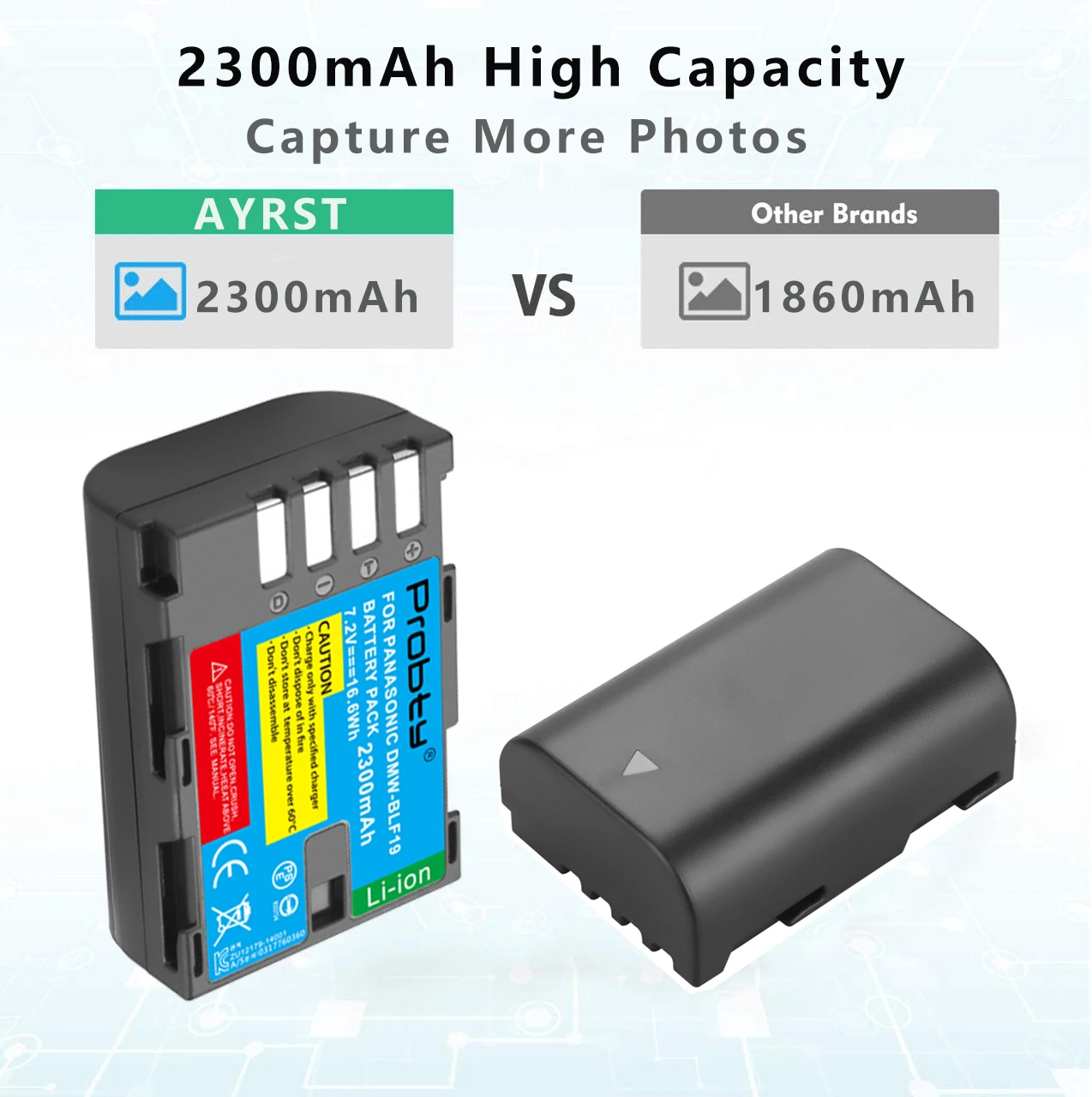 Фото Аккумулятор для камеры 2300 мА · ч DMW-BLF19E DMW-BLF19 DMW BLF19 BLF19E + зарядное устройство с двумя USB-портами и ЖК-дисплеем для Panasonic Lumix GH3 GH4 GH5 №5