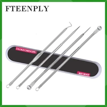 Игла для удаления прыщей черных точек, средство для удаления пятен и жира, инструмент для ухода за кожей, набор экстракторов для лечения акне, 4 шт