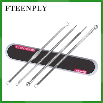 

Acne Removal Needle Blackhead Pimple Remover Blemish Fat Granule FTEENPLY Skin Care Tool Acne Treatment Extractor Set Kit 4PCS