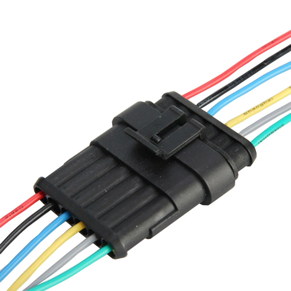 6P Жгут 1 P/2 P/3 P/4 P/5 P/6 P водонепроницаемый разъем с проводом AMP серии Superseals PA66 AWG мужской и женский для авто автомобильный светильник - Цвет: 6P