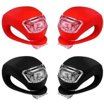 

4pcs LED Silicone Mountain Bike Bicycle Front Rear Lights Push Cycle Clip Light Universal Bicycle Light Outdoor Adventure