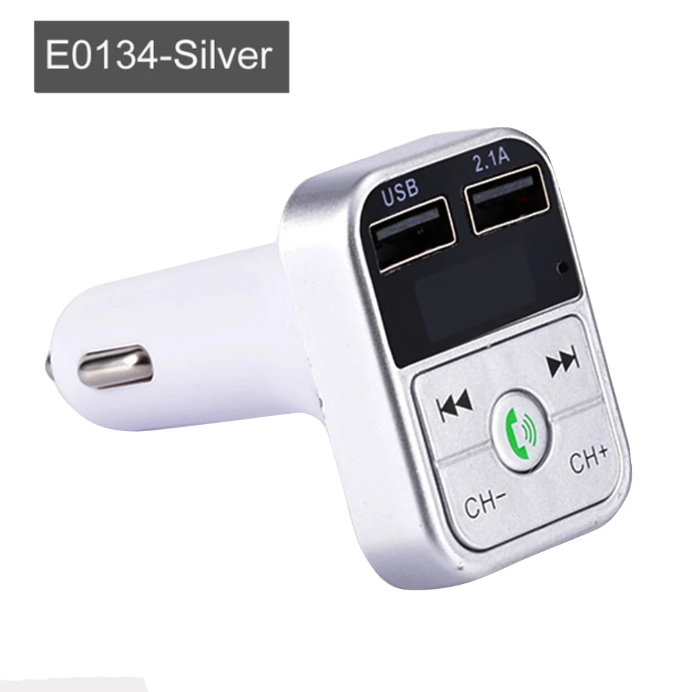 JINSERTA Автомобильный Bluetooth 5,0 MP3-плеер fm-передатчик Громкая связь приемник 3.1A двойной USB быстрое зарядное устройство Поддержка TF/U диск - Название цвета: E0134-Silver