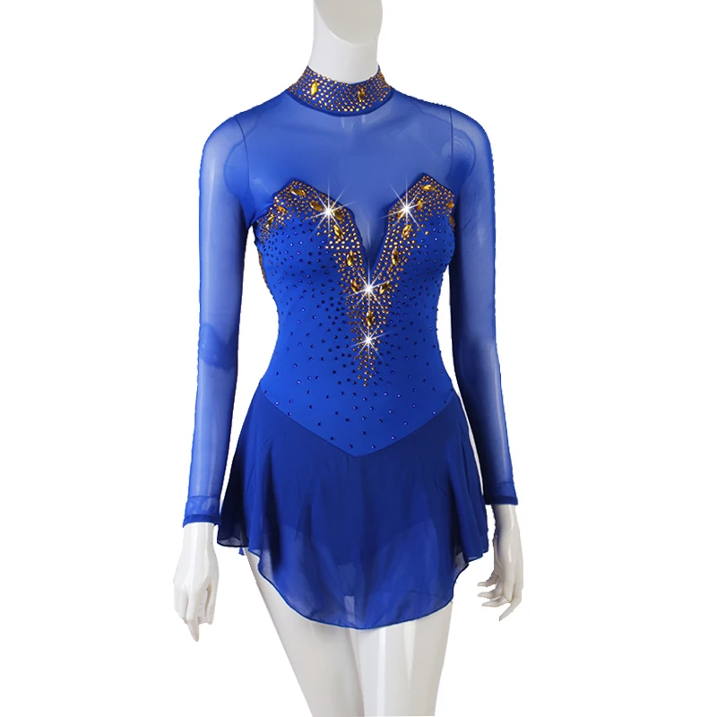 Costume Da Pattinaggio Artistico Nero Donna - Gonna Elegante, Tessuto Elastico, Per Competizioni - Foto 12