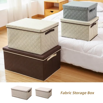 

Fabric Foldable Storage Box Family Save Space Clothes Organizer Home Storage Box Quilt Storage Bag Quilt Bag Holder Organizer
