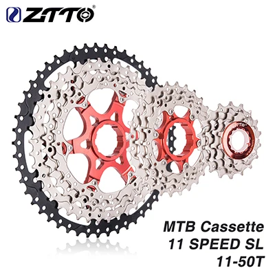 Ztto велосипед cassete 11 velocidade маховик 11/12 скоростная кассета 28-52T Звездочка MTB дорожный велосипед Звездочка Шестерня велосипедные аксессуары - Цвет: 11S 11-50T RED