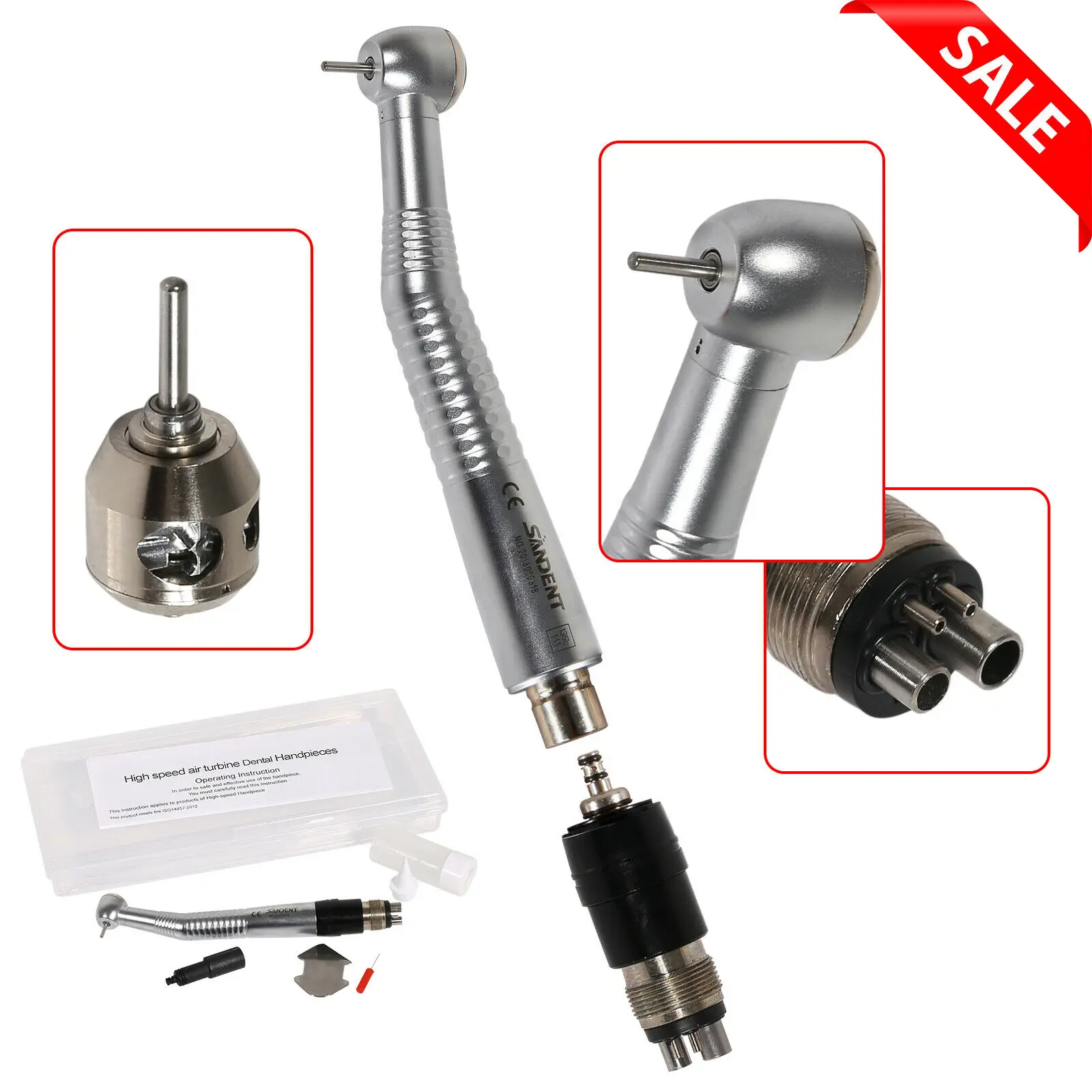 

New NSK Style Dental High Speed Turbine Handpiece Big Head With 4 Hole Quick Coupler DAK4