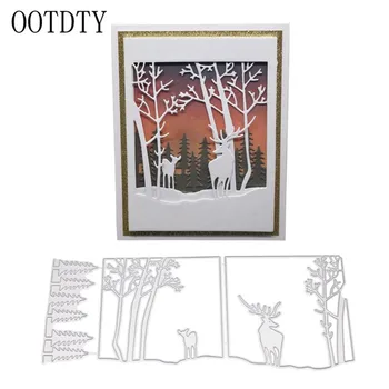 

Tree Deer Metal Cutting Dies Stencil DIY Scrapbooking Album Stamp Paper Card Embossing Craft Decor