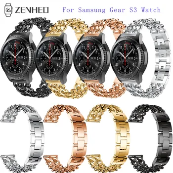

New 22mnm Alloy Watches Bands For Samsung Gear S3 Watch Bracelet Adjustable Replacement For Samsung Galaxy 46mm Watch Strap