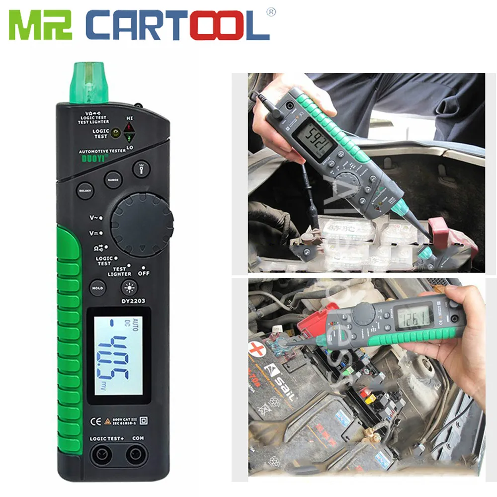 Mr Cartool DY2203 Автомобильный многофункциональный тестер цепи автомобиля цифровой