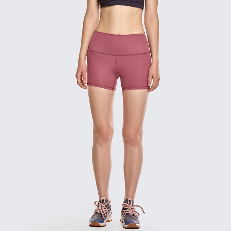 CRZ YOGA Womens High Waist Tummy Control Sports Yoga Shorts with Pocket 2.5 Inches