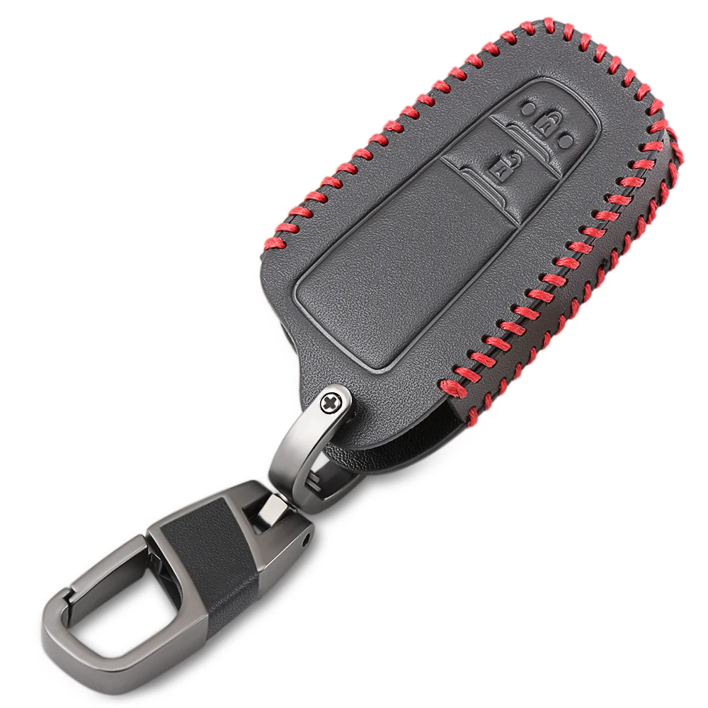 Новый кожаный чехол для автомобильного ключа 2 кнопки без Toyota Camry CHR Prius Corolla RAV4 Prado