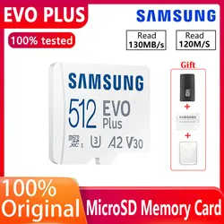 SAMSUNG tarjeta de memoria MicroSD TF de 256GB, EVO Plus, U3, V30, A2, lectura de 130 MB/s, consola de juegos de alta velocidad, tarjeta de memoria para tableta