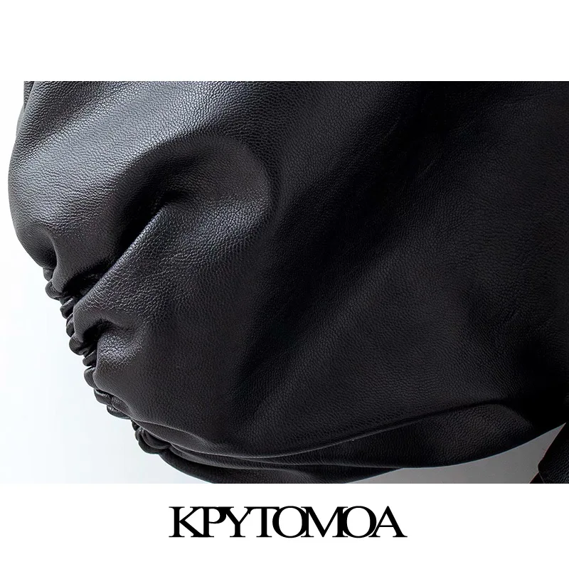 KPYTOMOA женское модное мини платье из искусственной кожи с поясом винтажные женские