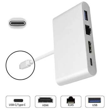 

Type-C to Gigabit Ethernet RJ45 USB3.0 Hub Multi-port Connector for Macbook
