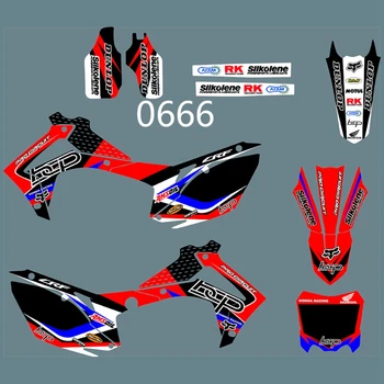 

New Full Graphics Decals Stickers Custom Number Name Glossy Bright Stickers for HONDA CRF450 2013 2014 CRF250 2014 2015 2016