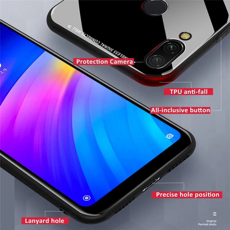 Tempered Glass Case For Xiaomi Redmi Note 7 5 6 K20 Pro 7A Luxury Tempered Glass Case Phone Cover For Xiaomi Mi 9 9 SE Coque (12)