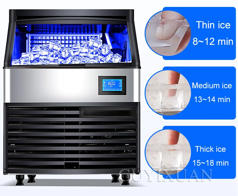 220 В большая емкость, машина для льда, коммерческая автоматическая машина для льда, питание, отель, чайный магазин, кофейня, машина для льда 680 Вт