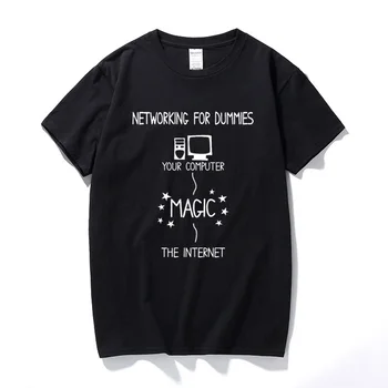 

Networking For Dummies T-Shirt Men Funny Geek Nerd It Computer Gift Programmer Cotton Casual Short Sleeve Tshirt Tops Camiseta