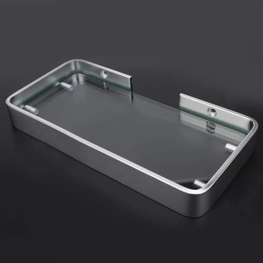 Bathroom Storage Basket Aluminum Bathroom Corner Shelves Toughened Glass Single Layer Restroom Shower Shelf