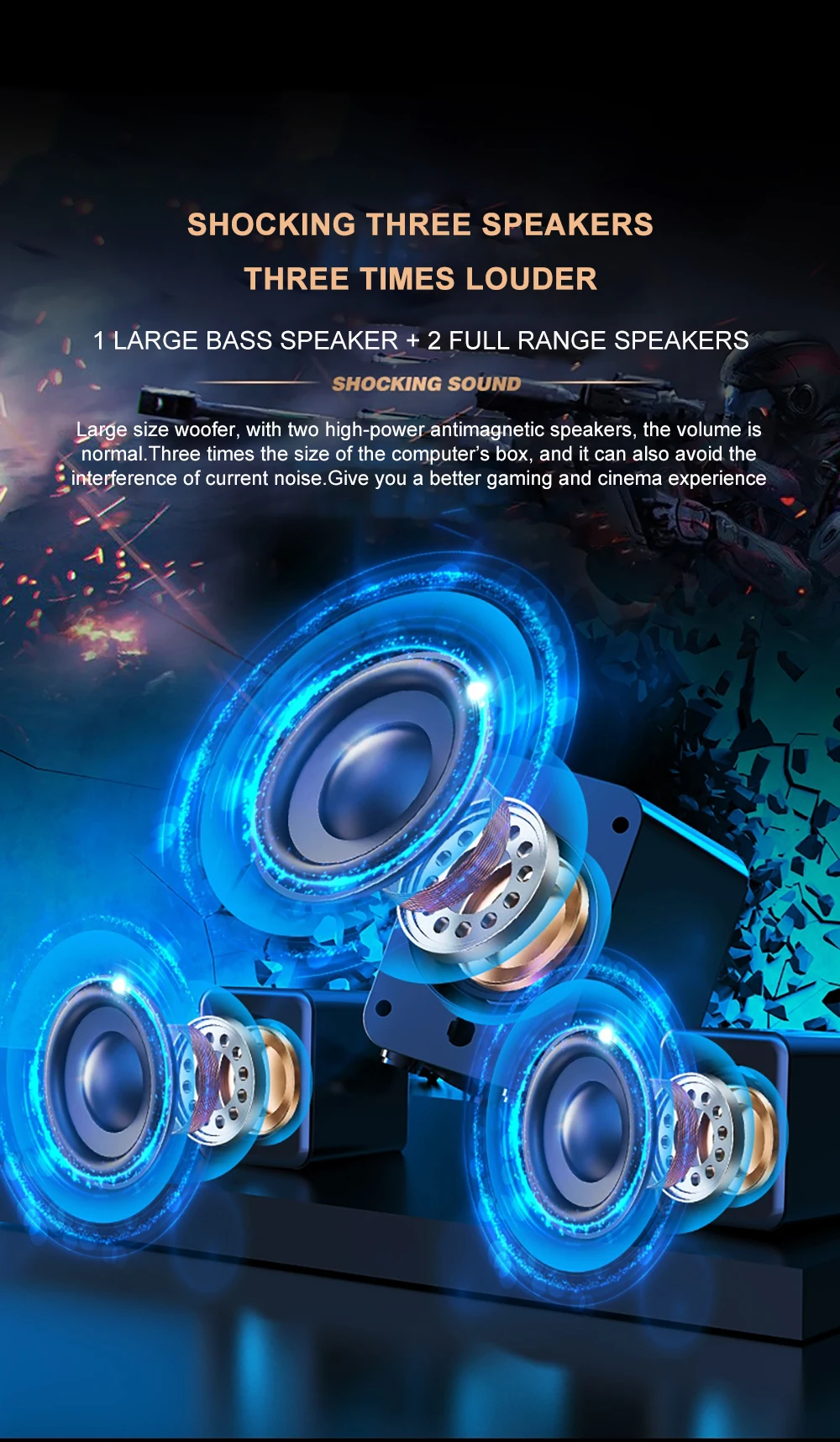 Computer Audio USB 2.1 Multimedia Bluetooth Overweight Subwoofer Desktop Home Speaker Wired Universal Audio