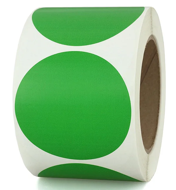 500 шт цветные круглые бирки на листы наклейки Скрапбукинг код товара различные упаковочные канцелярские товары круглой формы Chroma наклейки - Цвет: green sticker