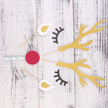 

5 Sets Christmas Cake Decor Funny Party Supplies Cake Toppers Cake Ornament Cupcake Picks for Gathering