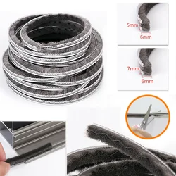 Hairy Seal Brush Pile Door Window Sliding Weather Strip Draught Excluder Noise Isolation For Studio Door Seal Bathroom Tape 10m