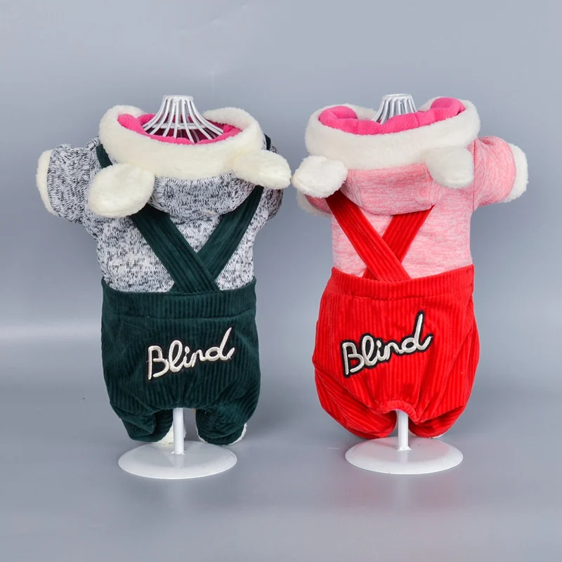 

Warm Fleece Pet Dog Cat Clothes Puppy Dog Costumes Button Jumpsuit Autumn Winter Clothing For Small Dogs Chihuahua Outfits