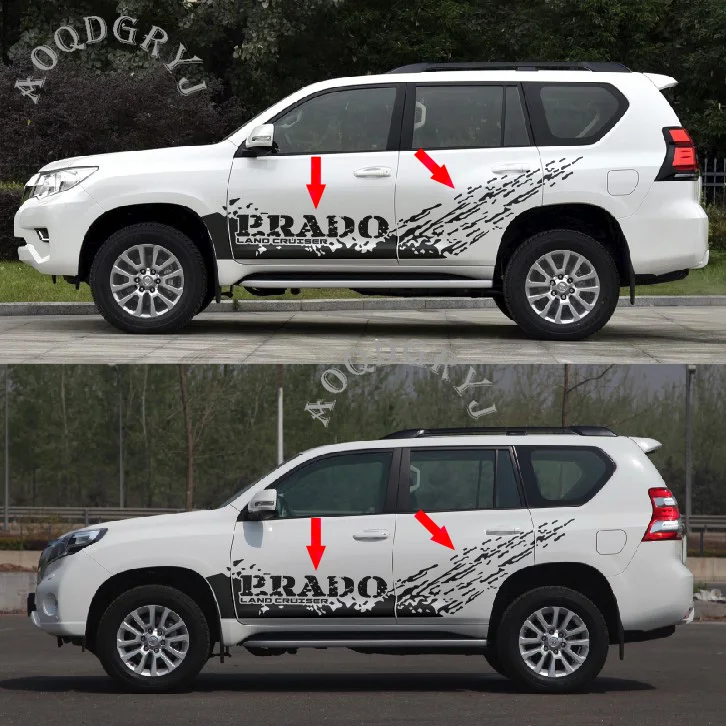 Car Styling Accessories Car Side Door Body Decal Stripes Sticker Racing Decals Fit For Prado FJ150 2010-2019