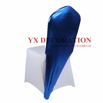 

5 10 15pcs Colorful Half Fited Bronzing Metallic Spandex Chair Cap Hood For Chair Cover Wedding Event Decoration