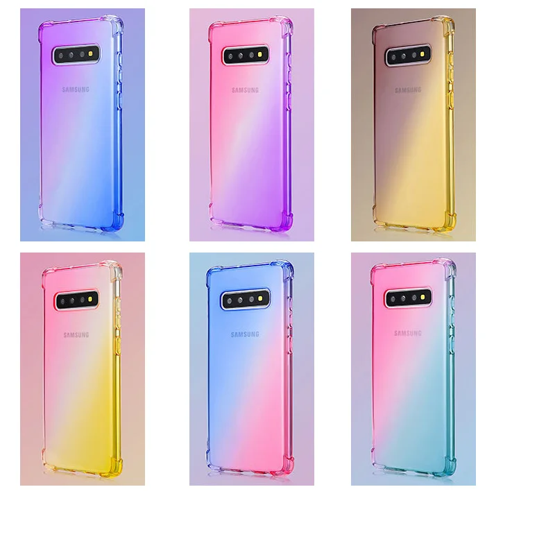 Luxury Shockproof Clear Gradient Soft TPU Phone Case Cover For Samsung Galaxy S10 S9 S8 Plus Note 8 9 10 Pro A90 A70 A50 A40 A30 | Мобильные