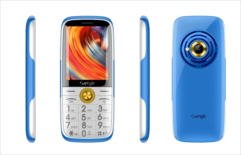 Blue Samgle Bar 3g WCDMA телефон с функцией телефона Супер долгий режим ожидания большой дисплей клавиатура фонарь громкий динамик Whatsapp пожилых людей - Цвет: Blue