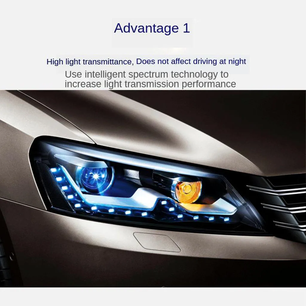 Light Black Headlight Taillight Vinyl Tint Wrap 12 x 40 Inch Roll  Tinting Wrap DIY Decals for Cars Moto