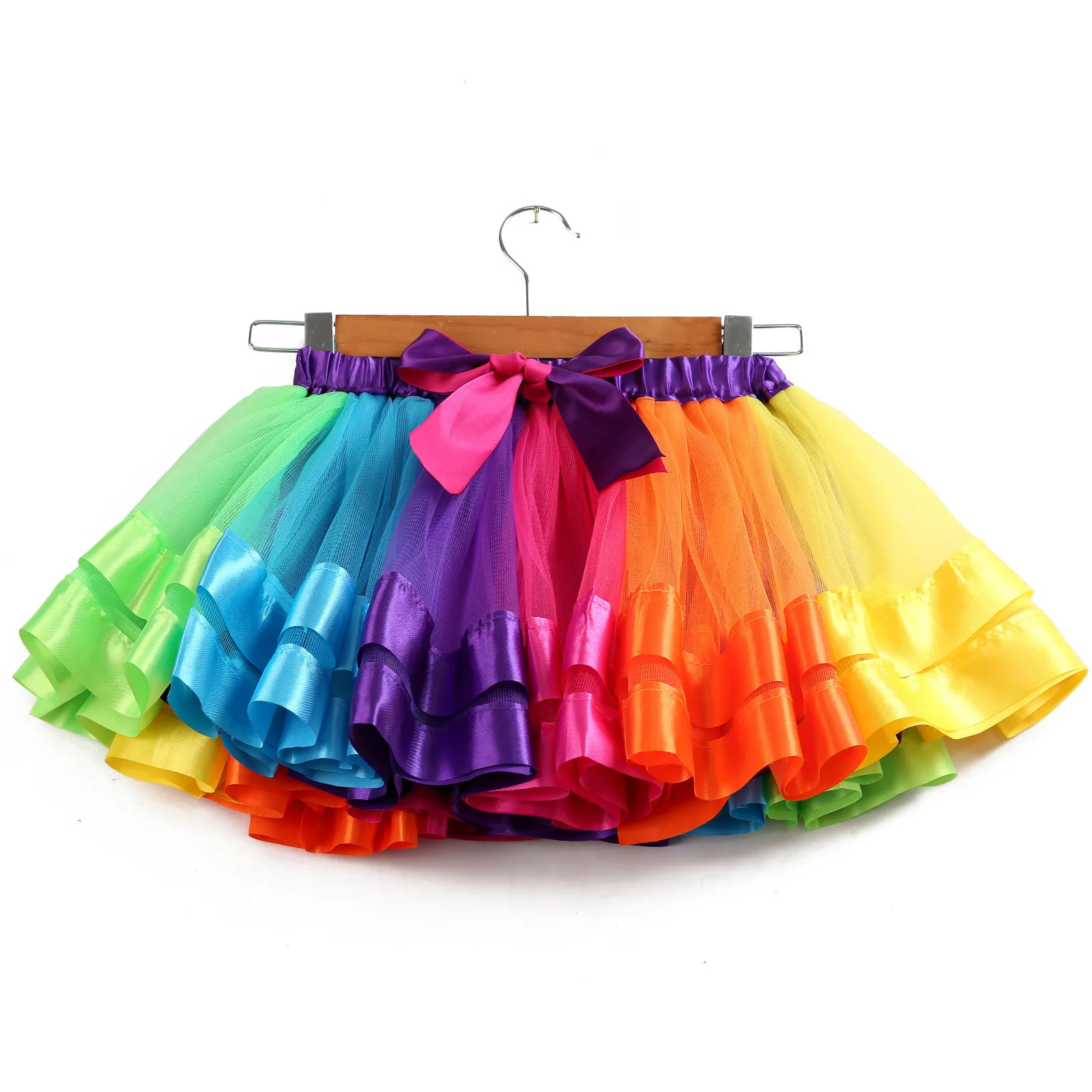 Baby Tutu Skirt Infant Girls Colorful Rainbow Tulle Skirt Princess Mini Dress Children Clothing Pettiskirt Toddler Cloth TTS09