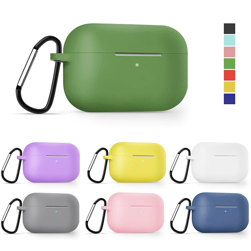 Силиконовый защитный чехол с полным покрытием для Airpods Pro, Ультратонкий Мягкий чехол с застежкой на крючок и царапинами