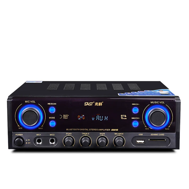 8001B усилитель 2 0 канала 150 Вт/hifi Bluetooth USB / SD без потерь декодирование домашний KTV