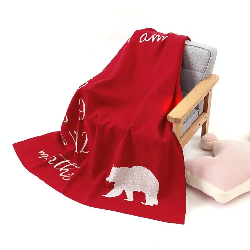 Детская фотография вязаная пеленка одеяло ежемесячное новорожденное полотно для фотографического фона для детского ворса одеяло s чехлы на чемодан
