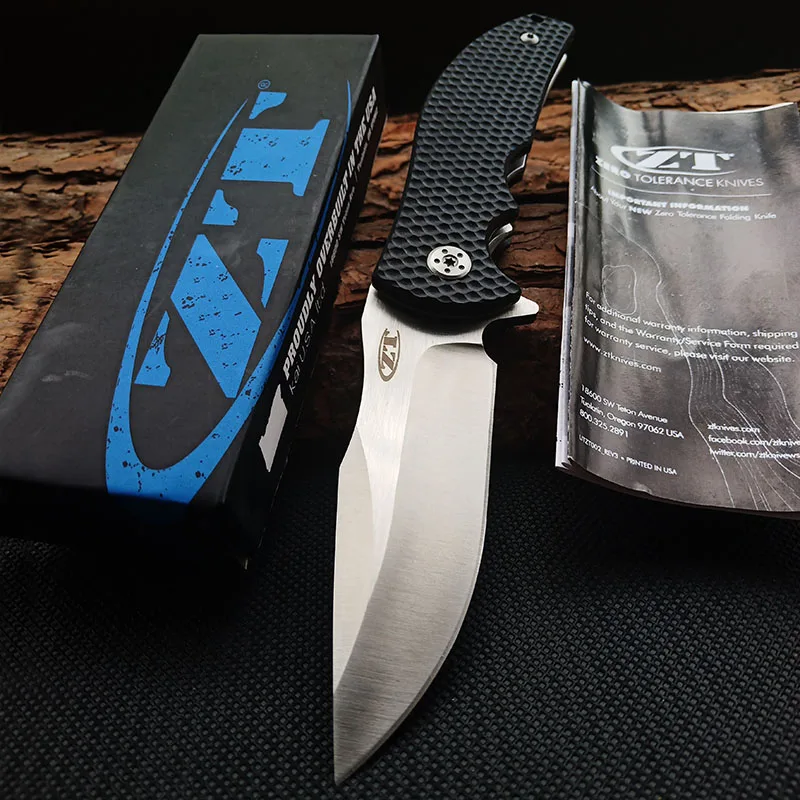 ZT0606 тактический складной нож 9cr13mov Лезвие G10 деревянная ручка для кемпинга выживания карманные ножи шарикоподшипник Флиппер инструменты для улицы - Цвет: Black G10 handle