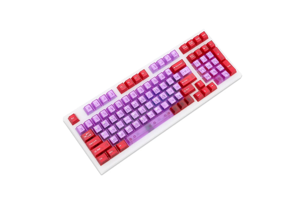 cúbico translúcido para teclado mecânico, cor vermelha