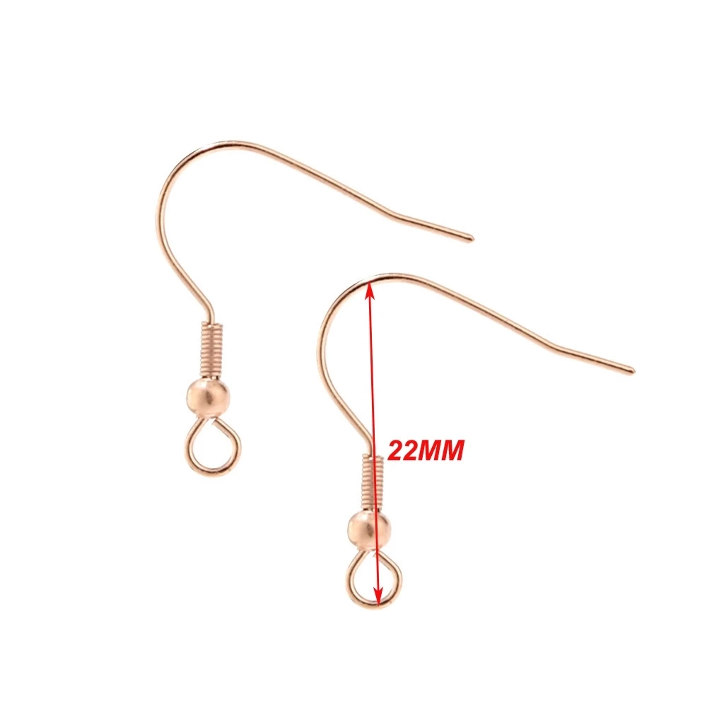 100pcs New Exquisite Rose gold stainless Steel Earring Hooks Jewelry Making Findings Handmade DIY Accessories